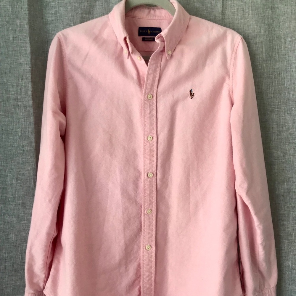 [Ralph Lauren] Pink Custom Fit Oxford Shirt